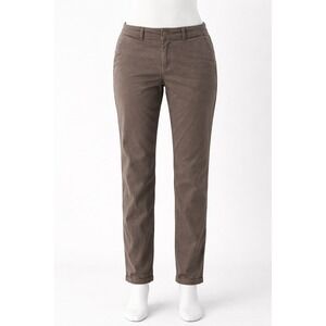 Jag Jeans Slim Fit Chino Pants Brown Petite 4P Cuffed Hem Casual Trousers
